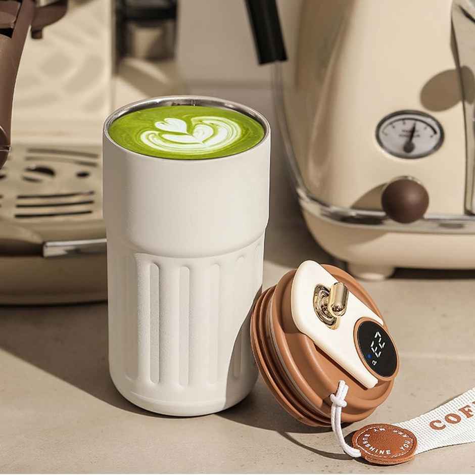Lifelong Insulated Stainless Steel Coffee Mug with Lid | Light Brown - 480 ml