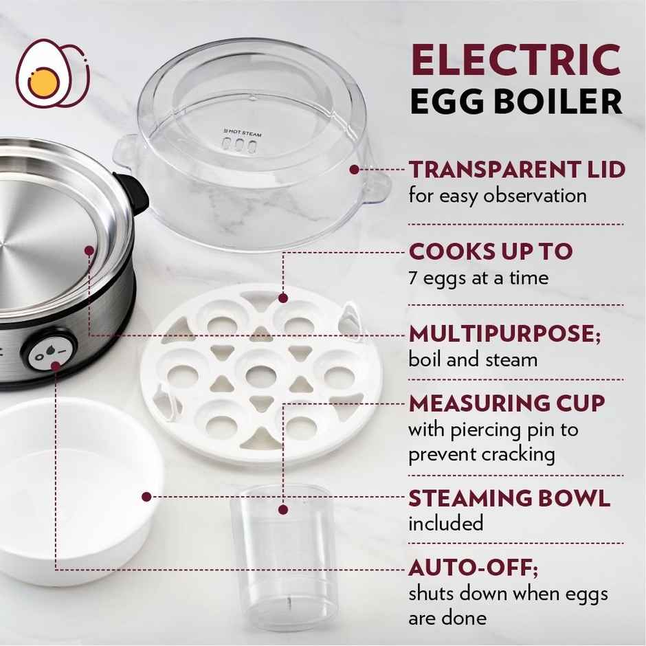 Borosil Electric Egg Boiler | 7 Egg Capacity