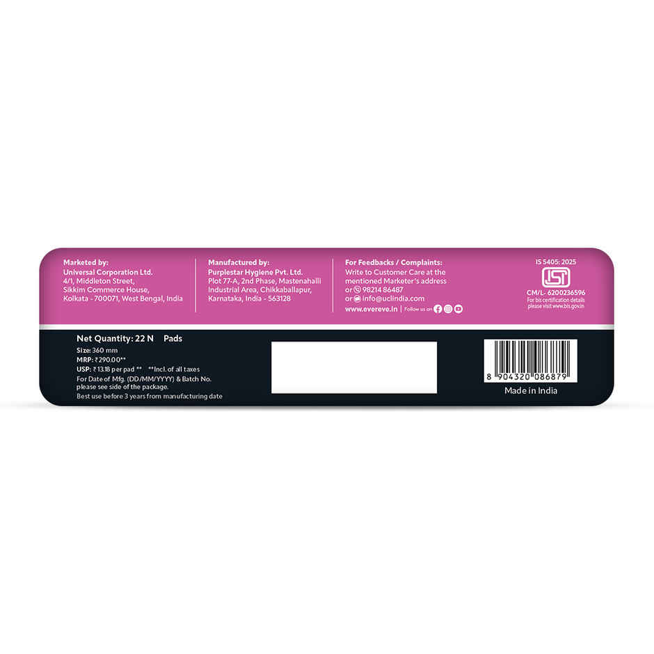 Evereve Comfort Nights Sanitary Pads 2XL | 360mm 60 Longer