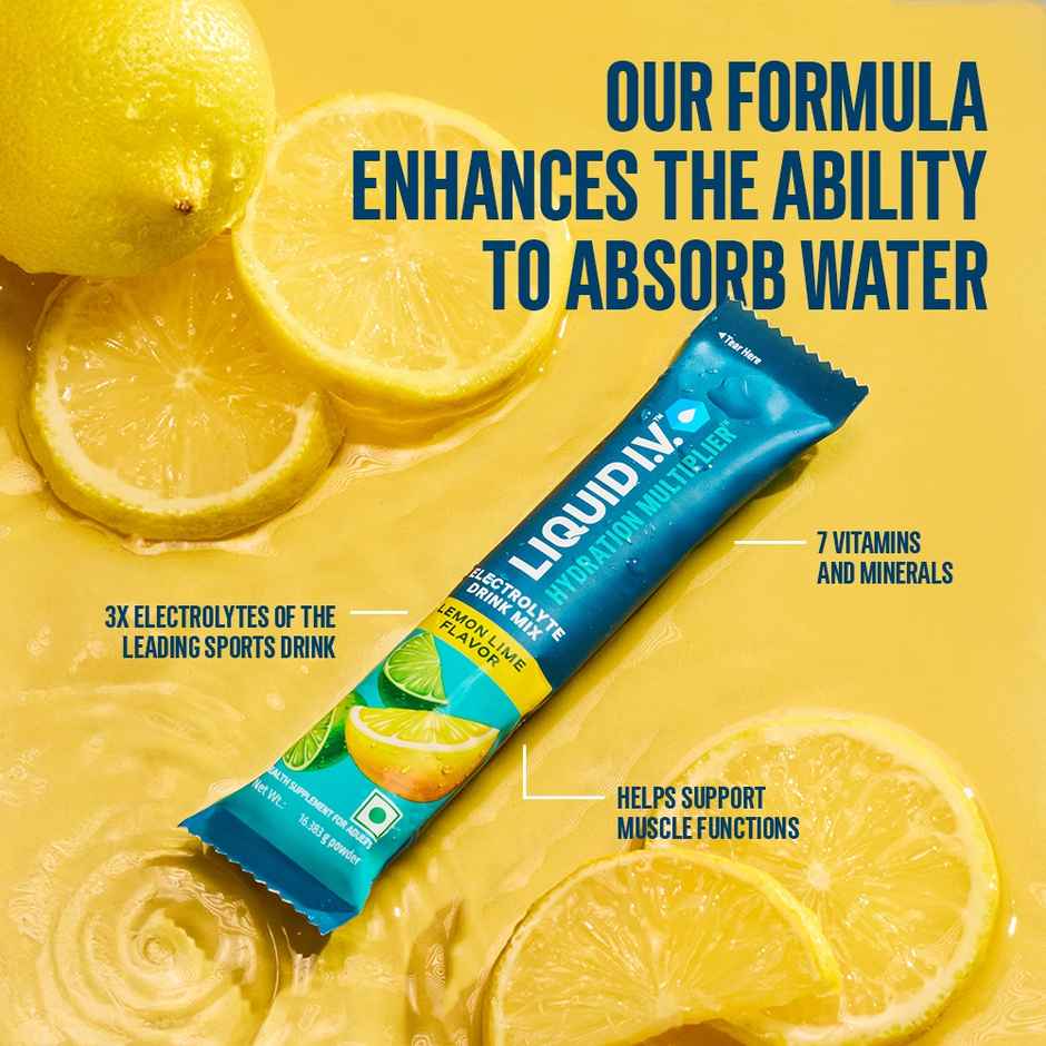 Liquid I.V. Hydration Multiplier - Lemon Lime | 3 Sticks | Hydration Drink Mix