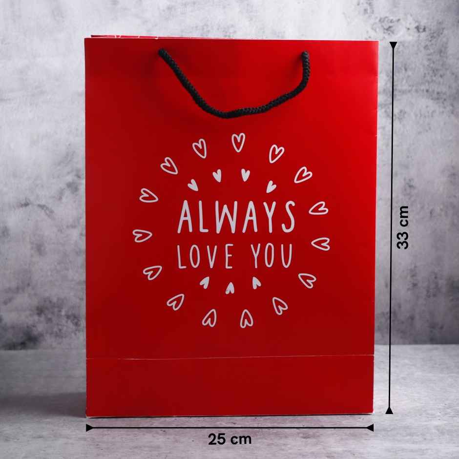 Archies Always Love You Paper Gift Bag Medium | Red