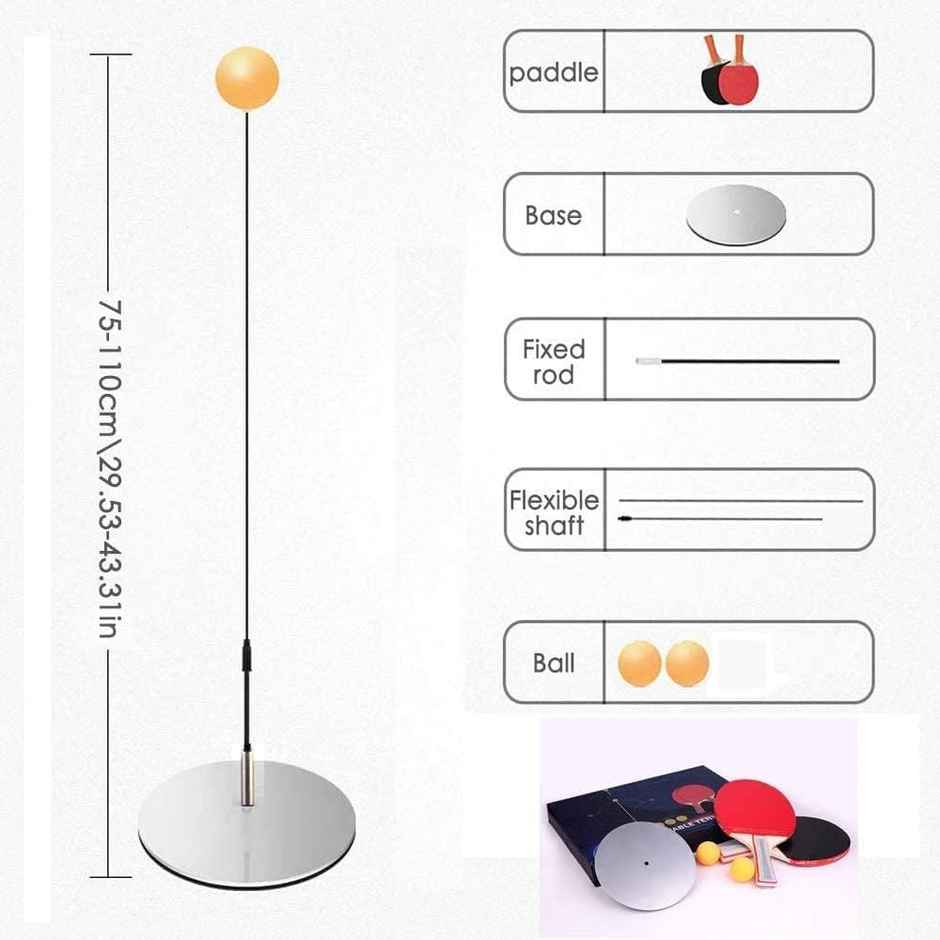 Kidology Light Table Tennis Self Training Indoor Gaming with 2 Racket&4 Practice Ping Pong Ball
