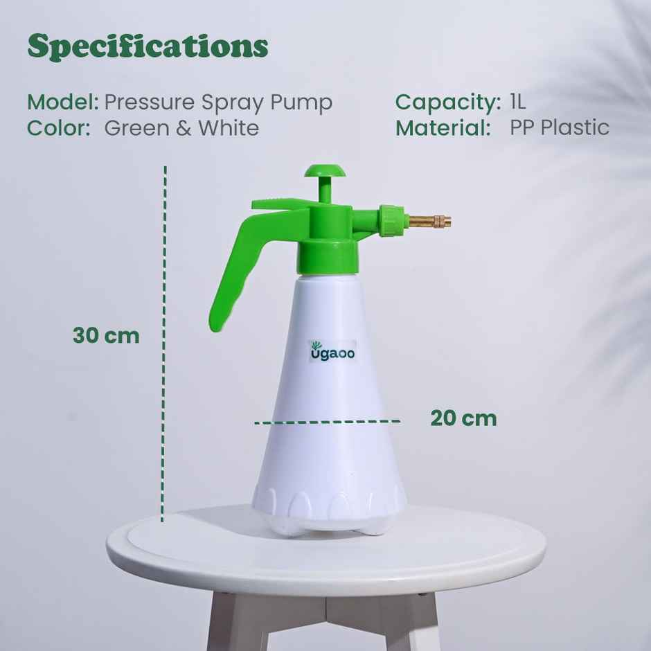 Ugaoo Pressure White Spray Pump- 1 Ltr - Gardening Accessories