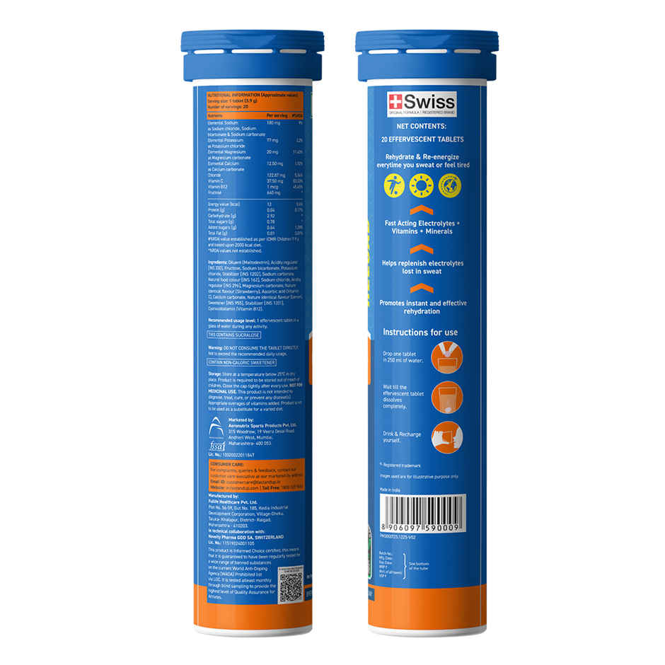 Fast&Up Reload Low Sugar Instant Hydration With 5 Essential Electrolytes | Berry