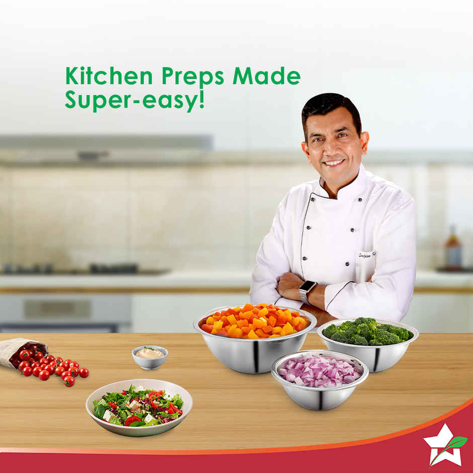 Wonderchef Ambrosia Mixing Bowl Set | 775 ml, 1.35 L, 2.4 L