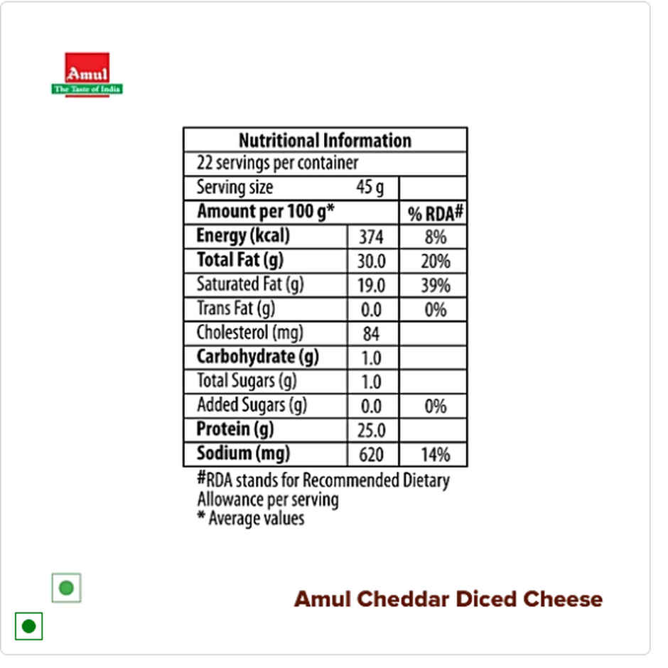 Amul Diced Cheddar