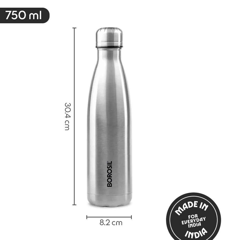 Borosil Bolt Stainless Steel Water Bottle | 750 ml | Double Wall Vacuum Insulated Flask
