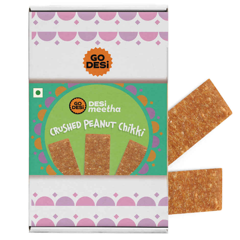 Crushed Peanut Chikki 30 Pcs, By GO DESi