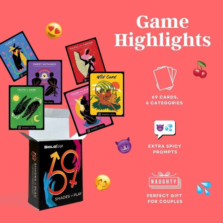 Boldedge 69 Shades Of Play Card Game For Couples | 69 Cards | 6 Categories