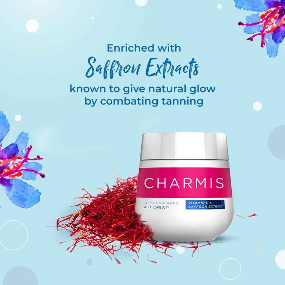 Charmis Daily Nourishing Soft Cream with Vitamin C Saffron Extracts and SPF 30 For Glowing And Moisturized Skin