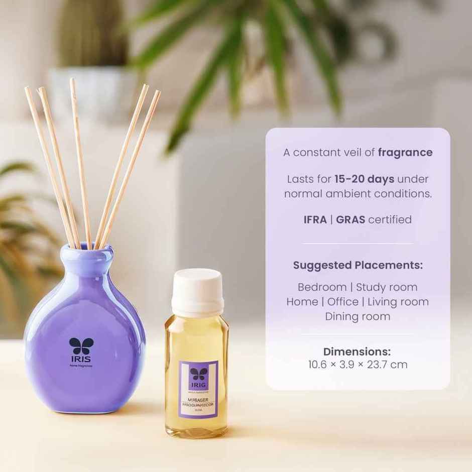 IRIS Lavender Reed Diffuser Set | Long-Lasting Fragrance