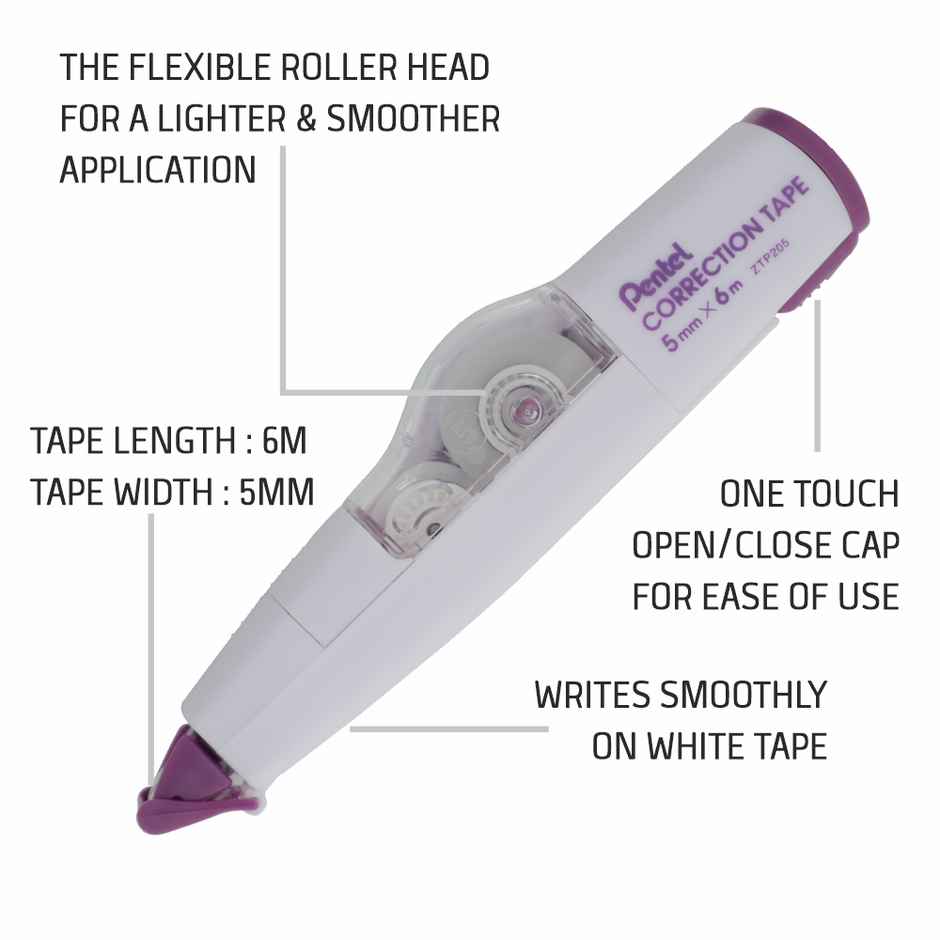 Pentel ZTP205 Correction Tape Single Purple Body