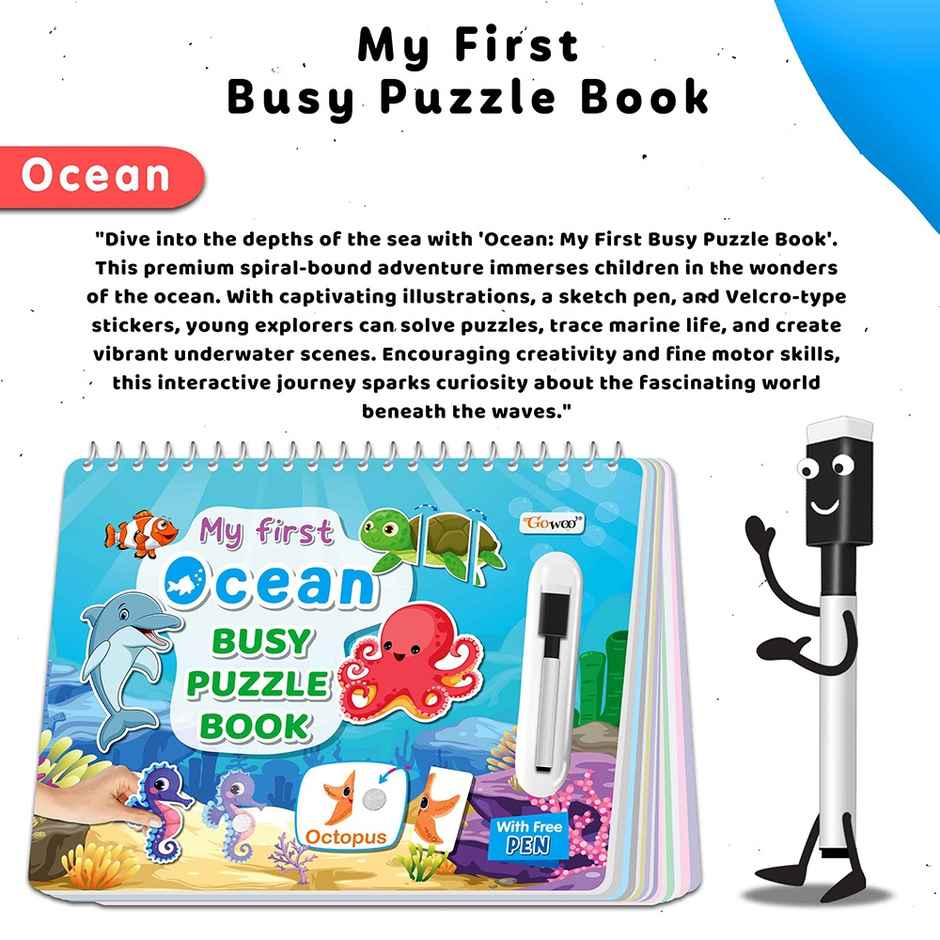 My First Ocean Busy Puzzle Book - Early Learning Activity Binder Book, Spiral Binding Activity Book