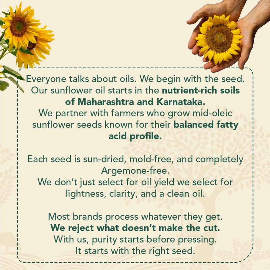 Anveshan Sunflower Wood Cold Pressed Oil Hdpe Can | Healthy Cooking Oil