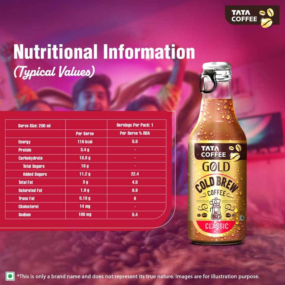 Tata Cold Brew Coffee, Classic Iced Coffee, Rich & Creamy, Ready to Drink