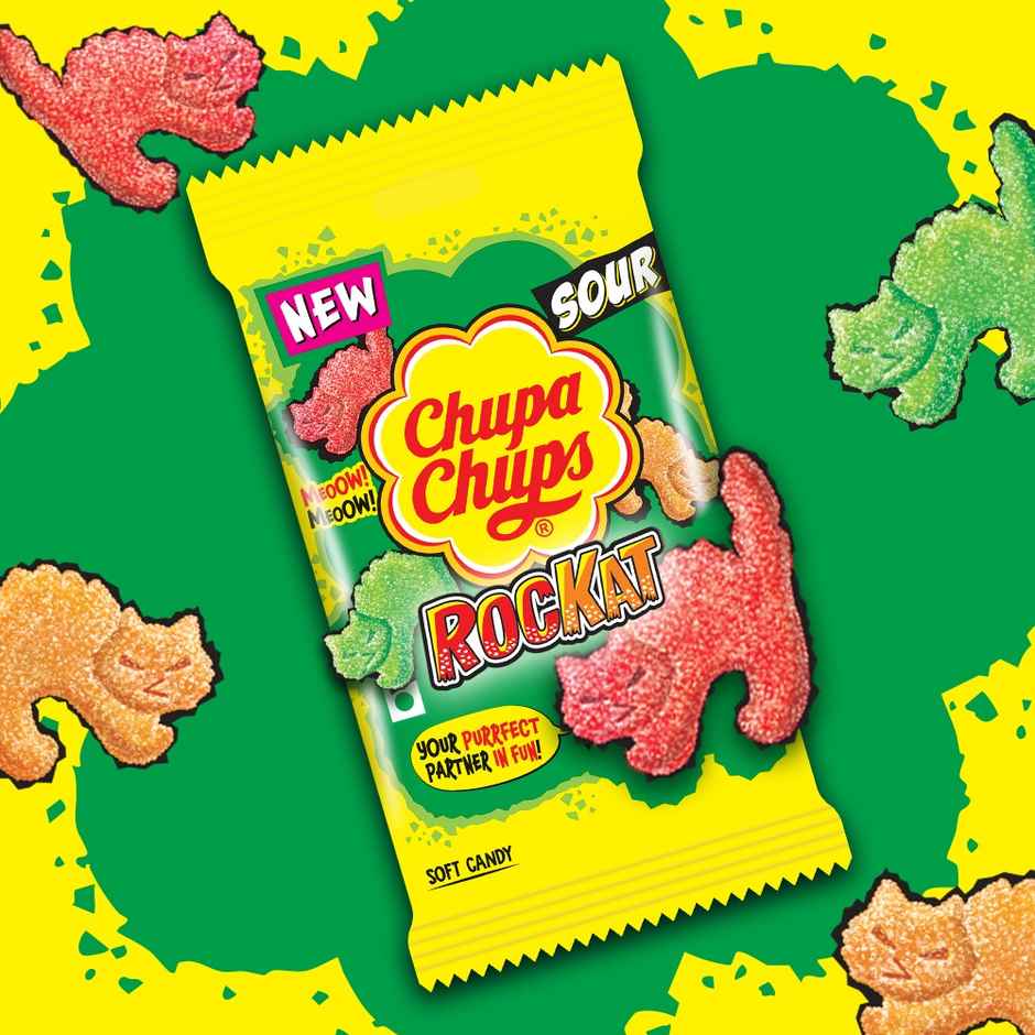 Chupa Chups Sour Rockat Assorted Flavour Soft Candy Combo