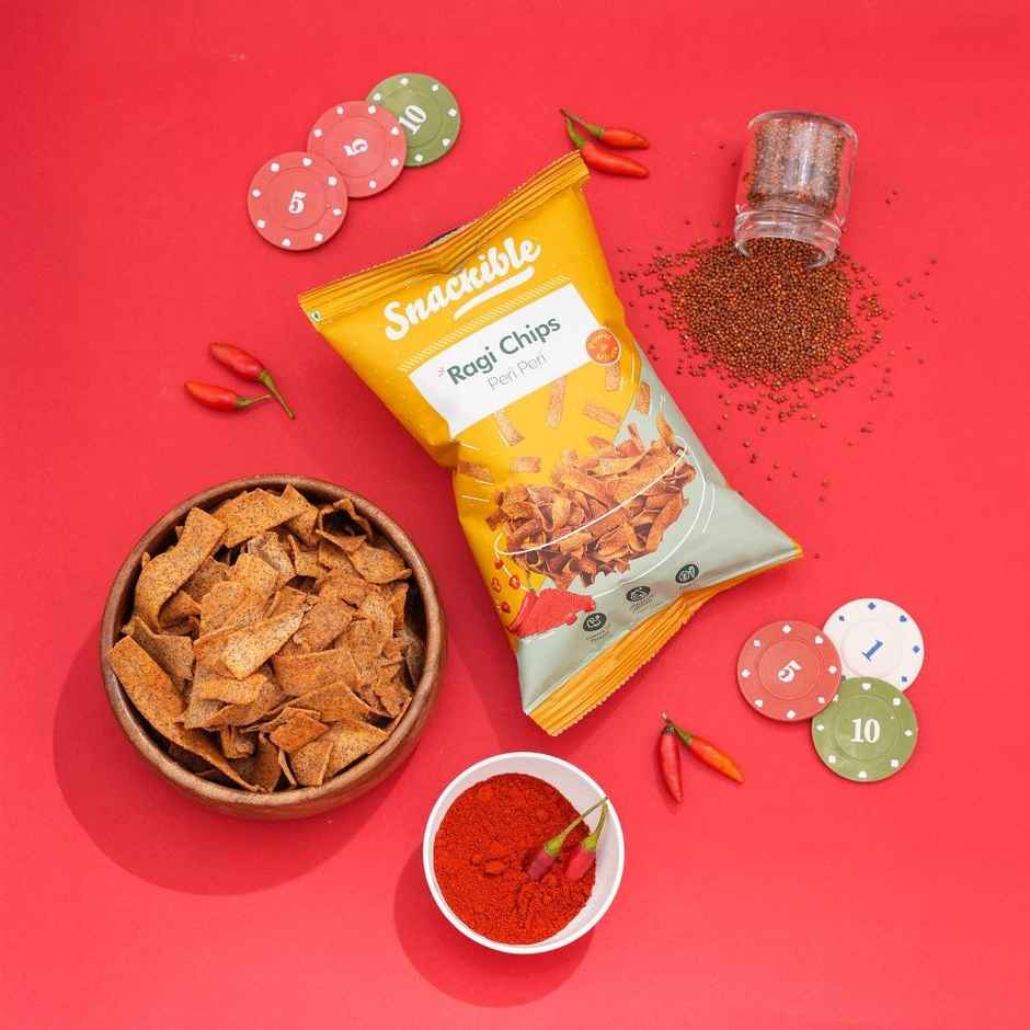 Snackible Peri Peri Ragi Chips | High Fibre