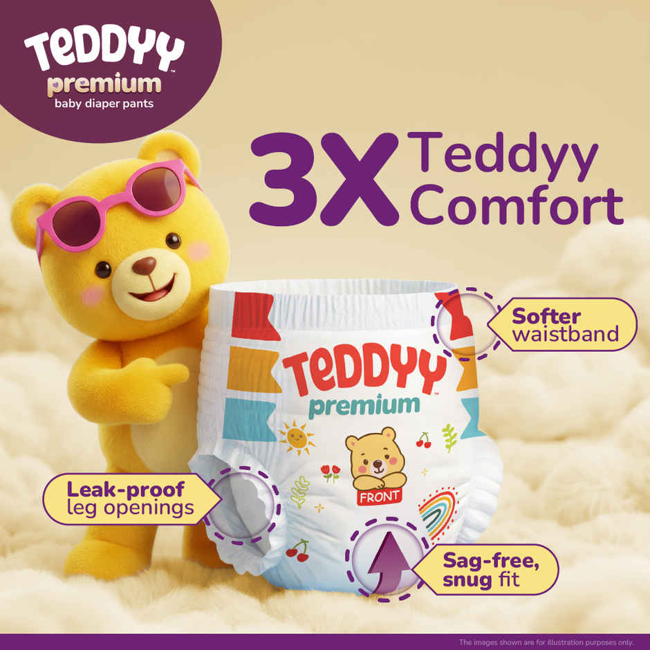 Teddyy Baby Diaper Premium Pants Medium | 7-12 kg | 36 Counts