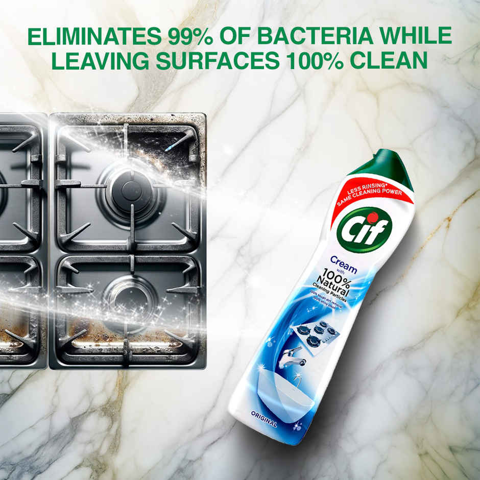 Cif Original Cream Multipurpose Surface Cleaner For Tough Stains, Natural Particles
