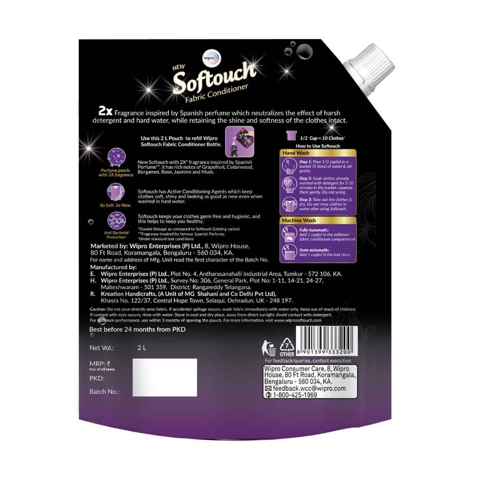 Softouch Grapefruit and Jasmine Fragrance 2X Royal Perfume After Wash Fabric Conditioner