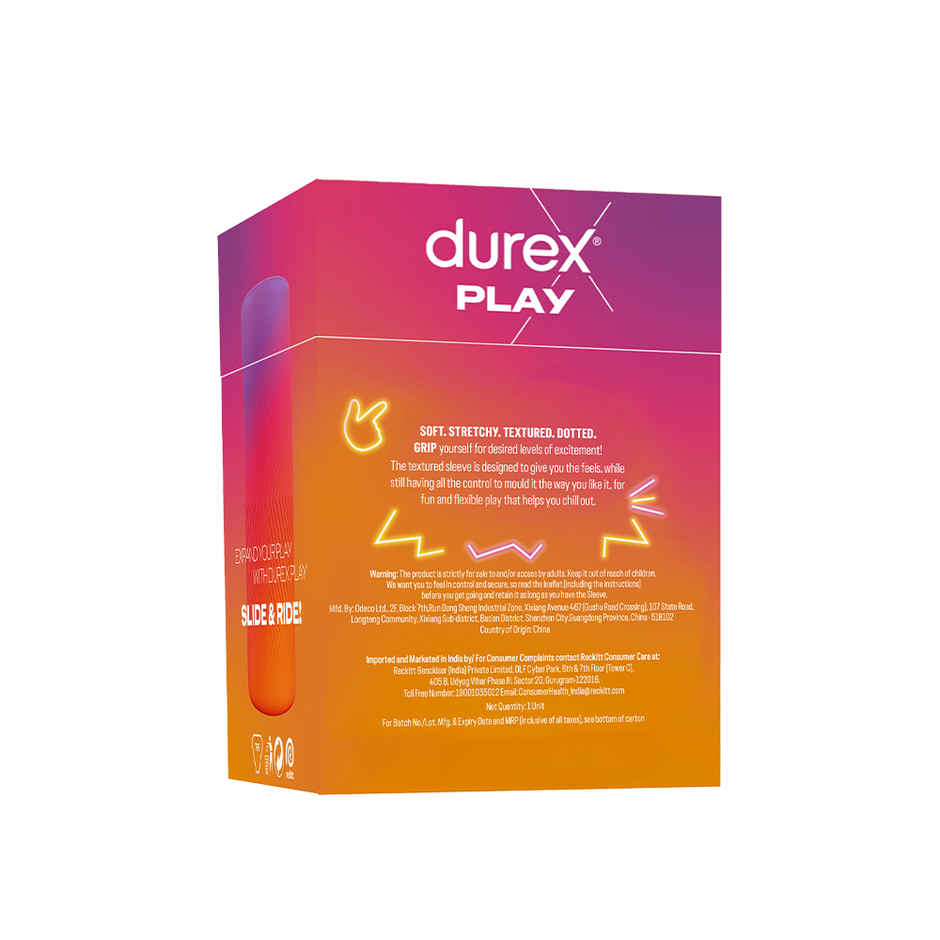 Durex Slide & Ride Stroker (1pc) & Durex Naturals Intimate Lubricant Gel (100ml) Combo 