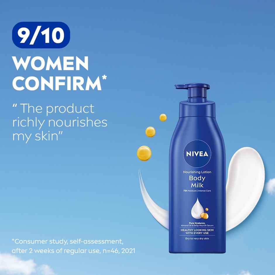 NIVEA Nourishing Body Lotion Body Milk|48 H Moisturization|2X Almond Oil|For Very Dry Skin