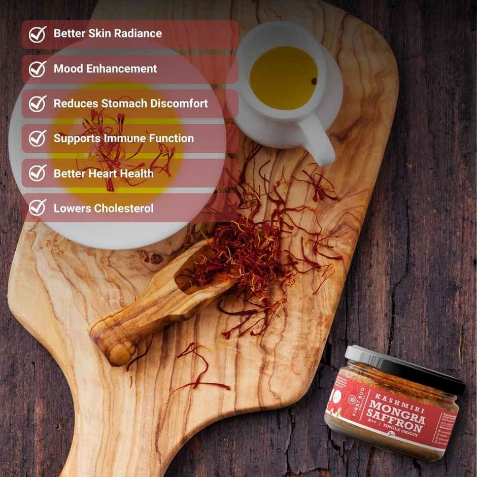 First Bud Organics Premium Kashmiri Mogra Saffron | Absolutely Pure Saffron | Handpicked | Grade A++