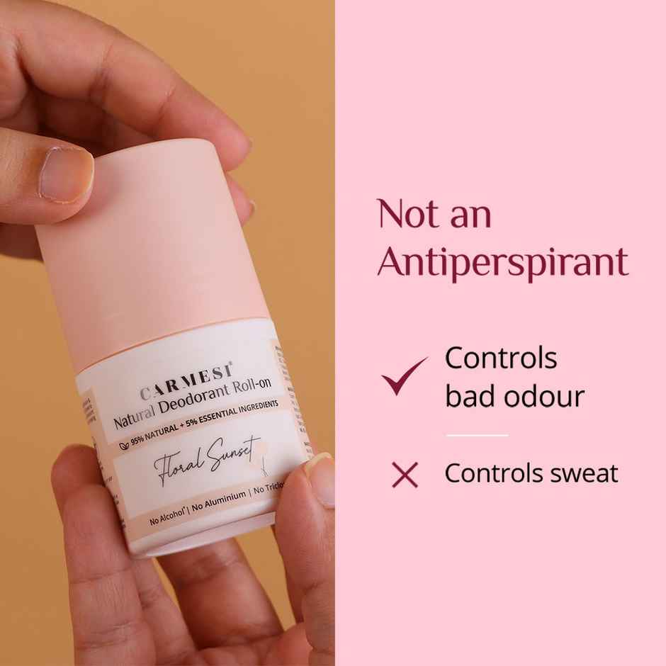 Carmesi Natural Deodorant Roll-On For Women Floral Sunset
