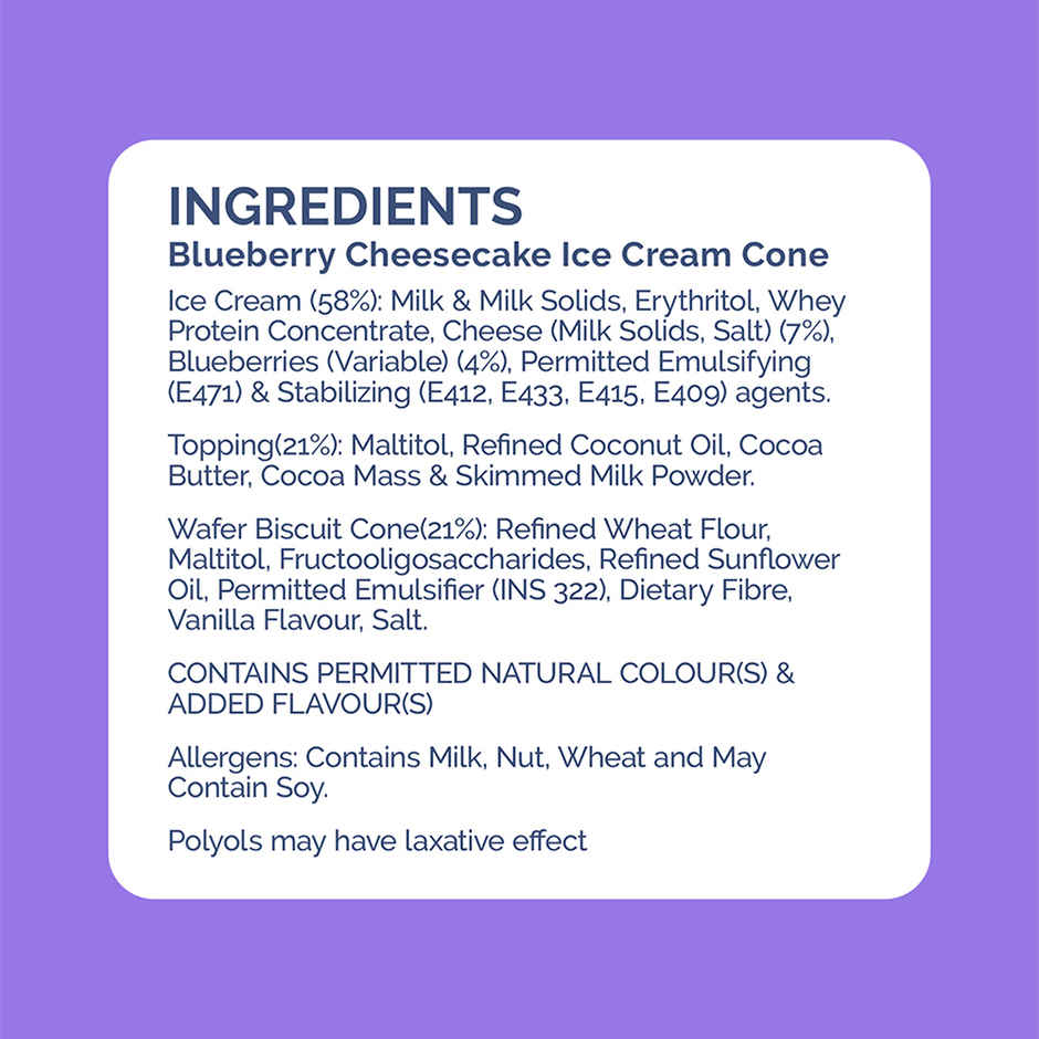 Get-A-Way Blueberry Cheesecake Cone | Zero Added Sugar Combo