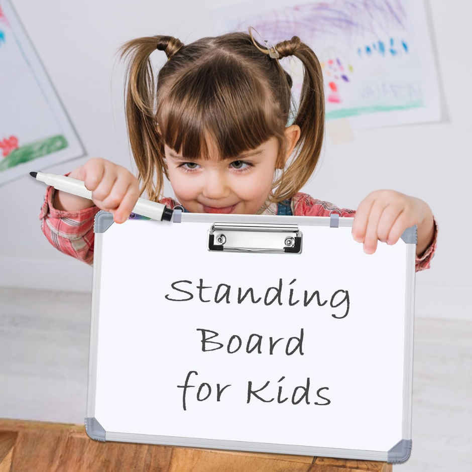 Se7en Non-Magnetic Dry Erase 1.5x2 feet Standing Whiteboard with Cap-Duster Marker