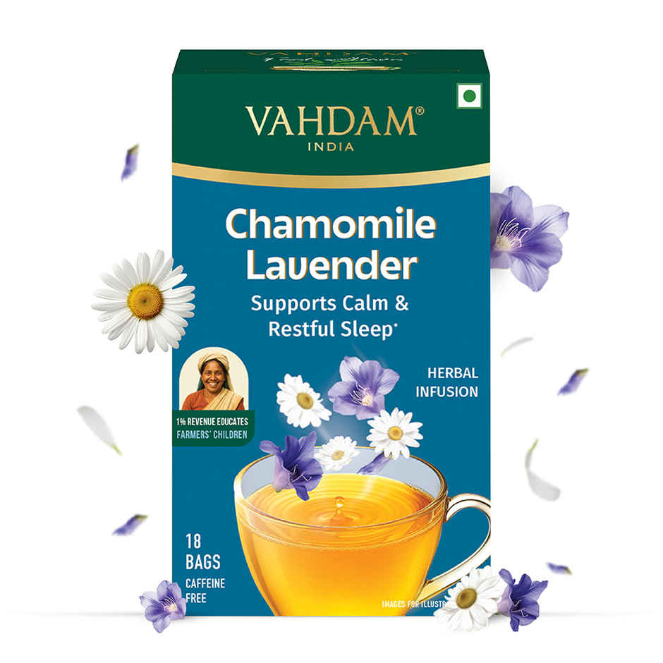 Vahdam Chamomile Lavender for Better Sleep | Herbal Infusion