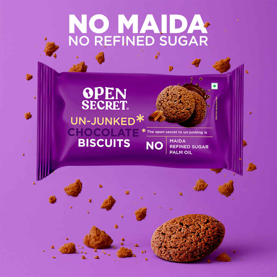 Open Secret Zero Maida Chocolate Biscuit Cookies,Healthy Snacks with No Refined Sugar & No Palm Oil