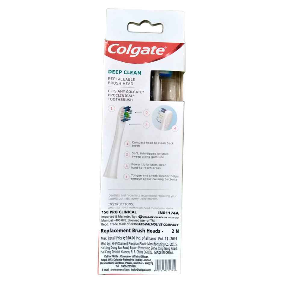 Colgate Proclinical 150 Battery Powered Toothbrush Refill Heads Electric Brush Heads With Soft Bristles Gentle On The Gums, Fits Any Colgate Proclinical Electric Toothbrush