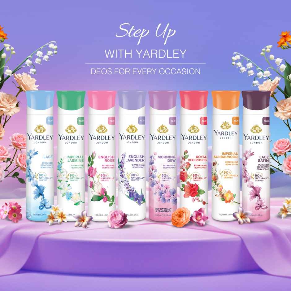 Yardley London Morning Dew Deodorant - Lily of Valley and Frangipani Fragrance - Naturally Derived