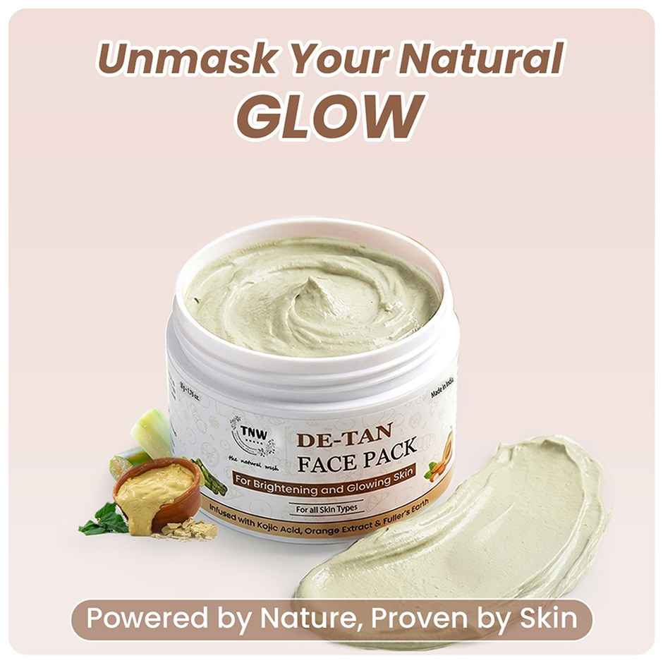 TNW The Natural Wash De-Tan Face Pack for Glowing Skin and Tan Removal with Orange Extract