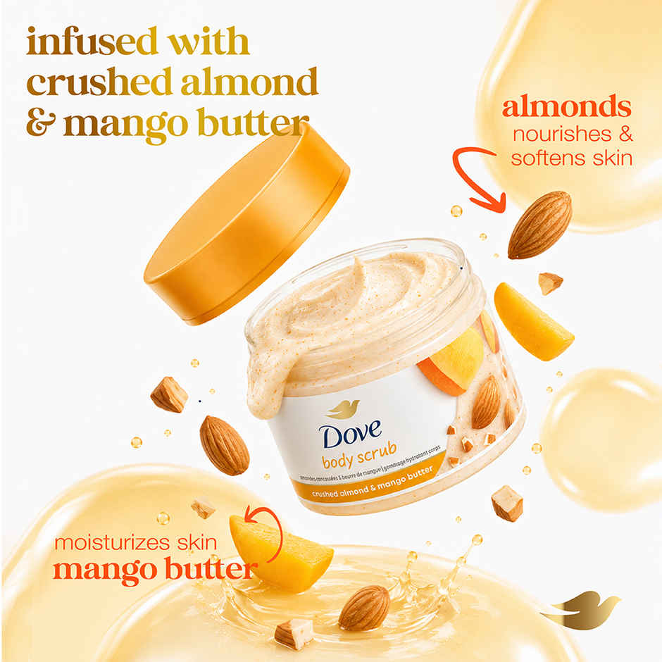 Dove Body Polish Scrub | Almond & Mango Butter | For Dry Skin | Get Soft & Smooth Skin