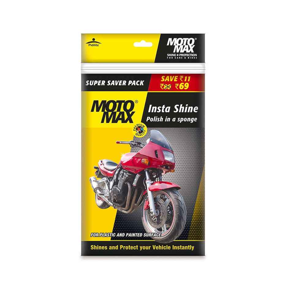 Motomax Instashine Sponge 4 in 1 Zipper Pouch for Paint & Exterior Care for Car, Bikes