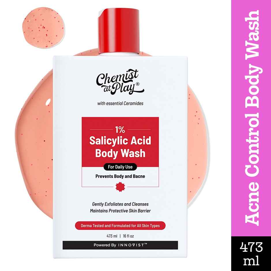 Chemist At Play 1% Salicylic Acid Acne Body Wash Shower Gel For Acne Control For Women & Men