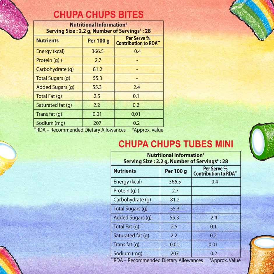 Chupa Chups Assorted flavour Tubes, Jelly, B3G1