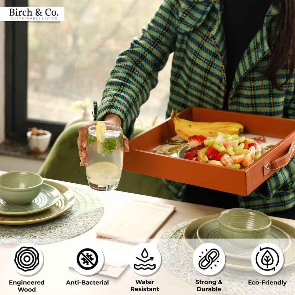 Birch & Co. Serving Tray - Mughal With Four Free Matching Coasters