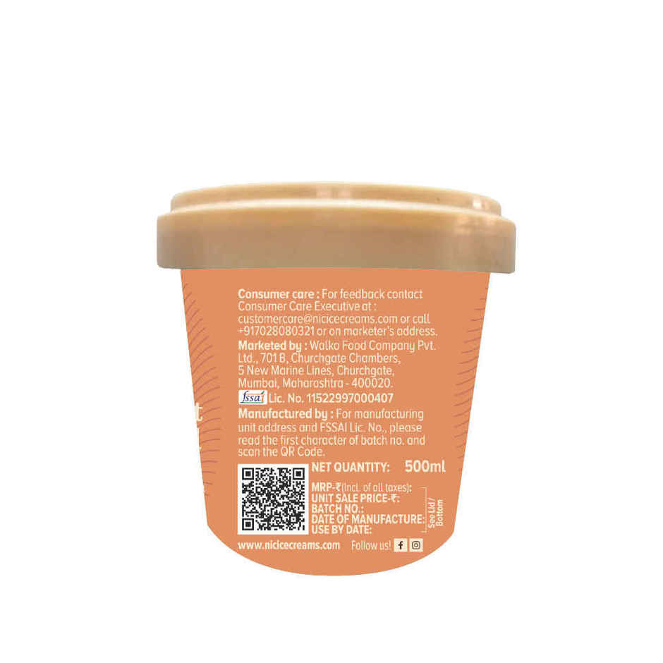 NIC Dry Fruit Overload Ice Cream Tub | Preservative Free | No Artificial Flavors
