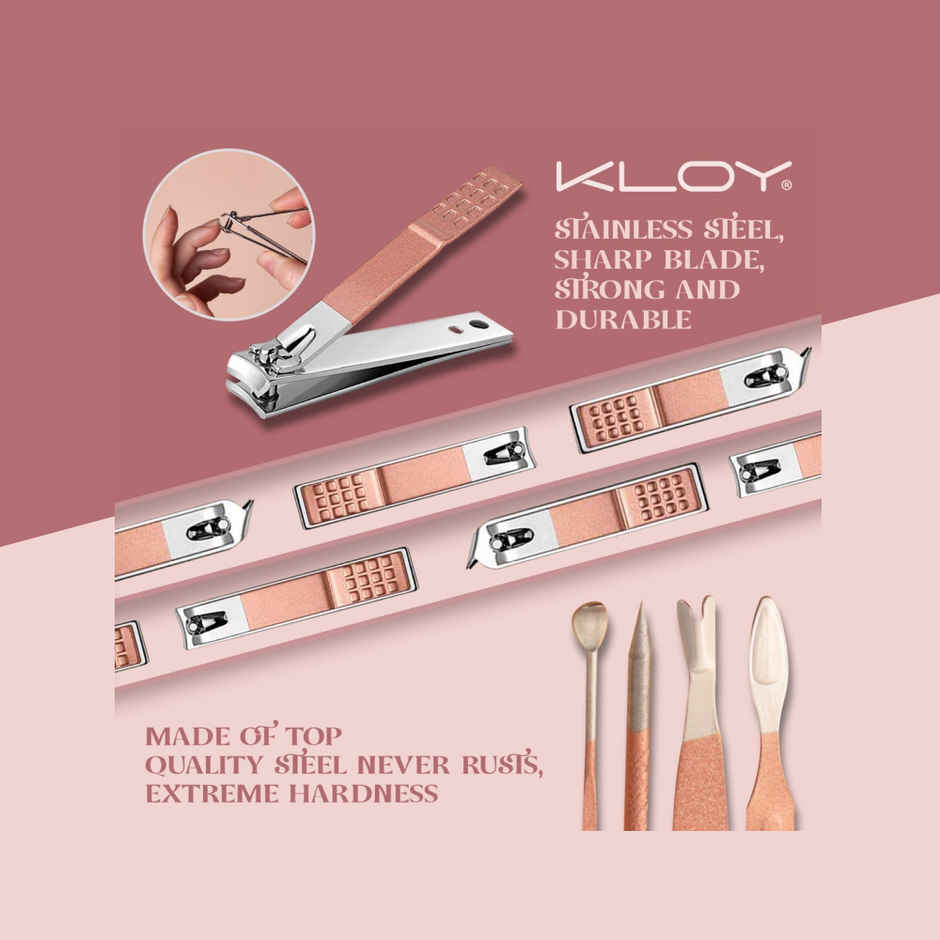 Kloy 10-in-1 Manicure & Pedicure Kit for Men & Women
