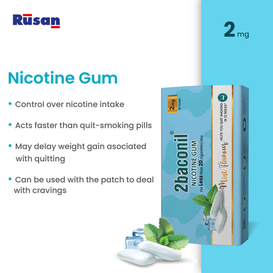 2baconil 2mg Mint Flavour Nicotine Gum