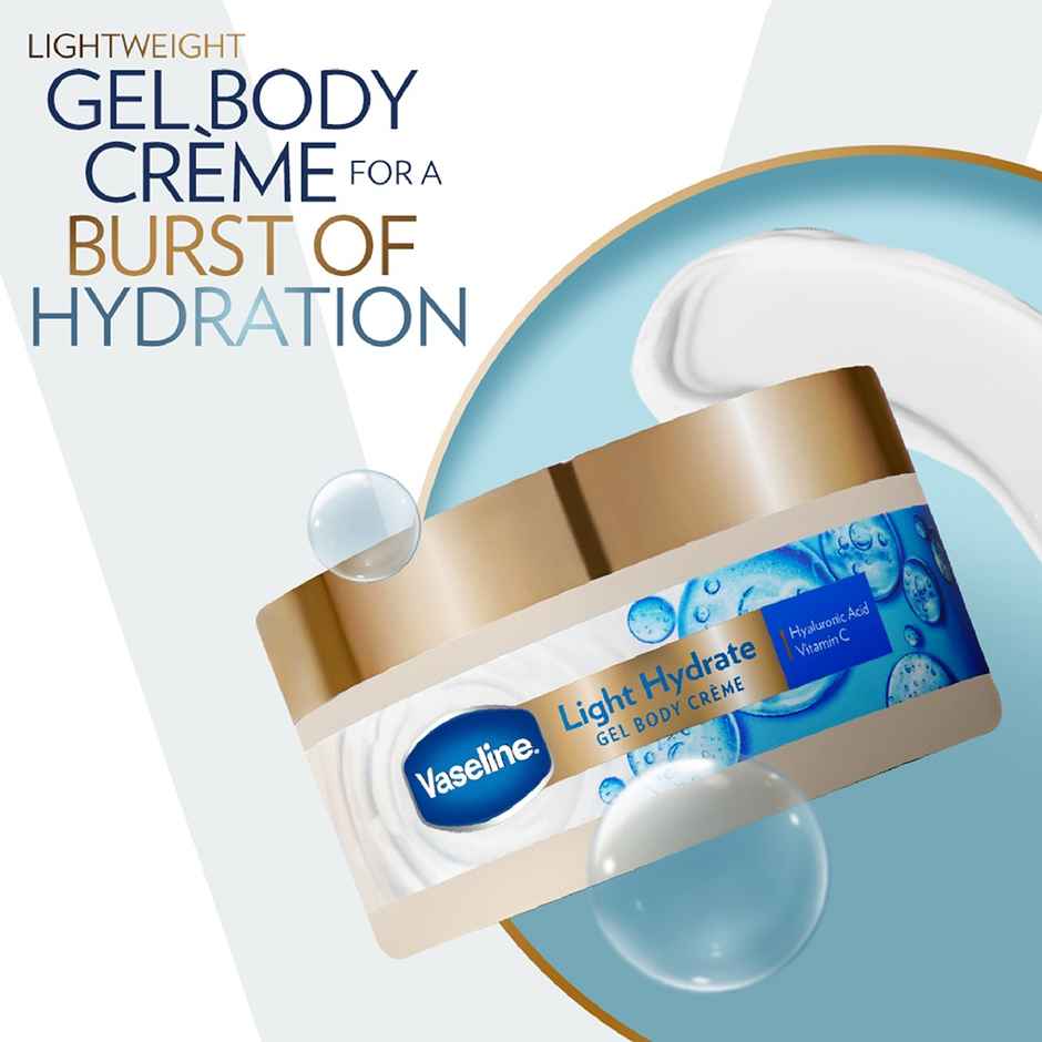 Vaseline Light Hydrate Gel Body Creme Hyaluronic Acid & Vitamin C For Hydrated Radiant Skin