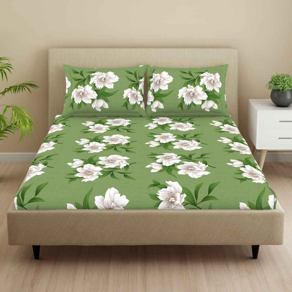 Welspun LUME Double Bedsheet | Soft & Durable | Premium Quality Collection | Light Green