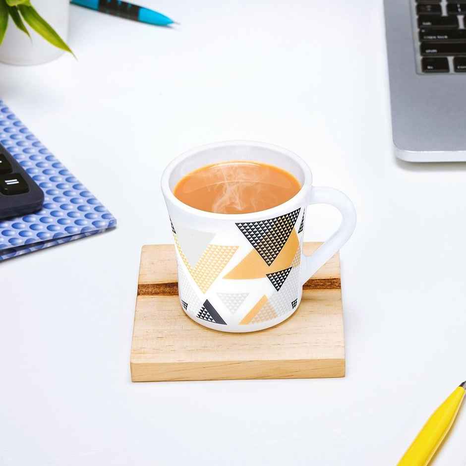 Larah By Borosil Nivaah Opalware Mug, 6 Pcs Tea/Coffee Mugs, 210Ml Each,Microwave & Dishwasher Safe