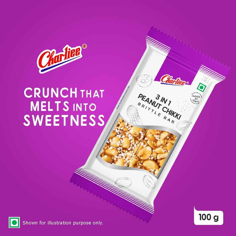 Charliee 3 In 1 Peanut Chikki | Sweet & Crunchy