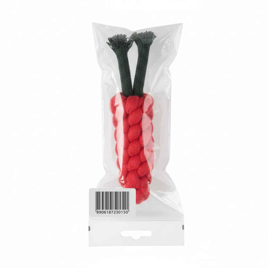 Super Pet Rope Carrot Chew Toy | Red & Black