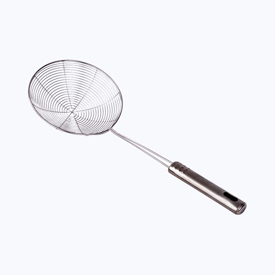 Petals Steel Cooking/Serving/Spoon/Spatula-Wire Skimmer/Jhara/Strainer/Fryer |14 cm dia