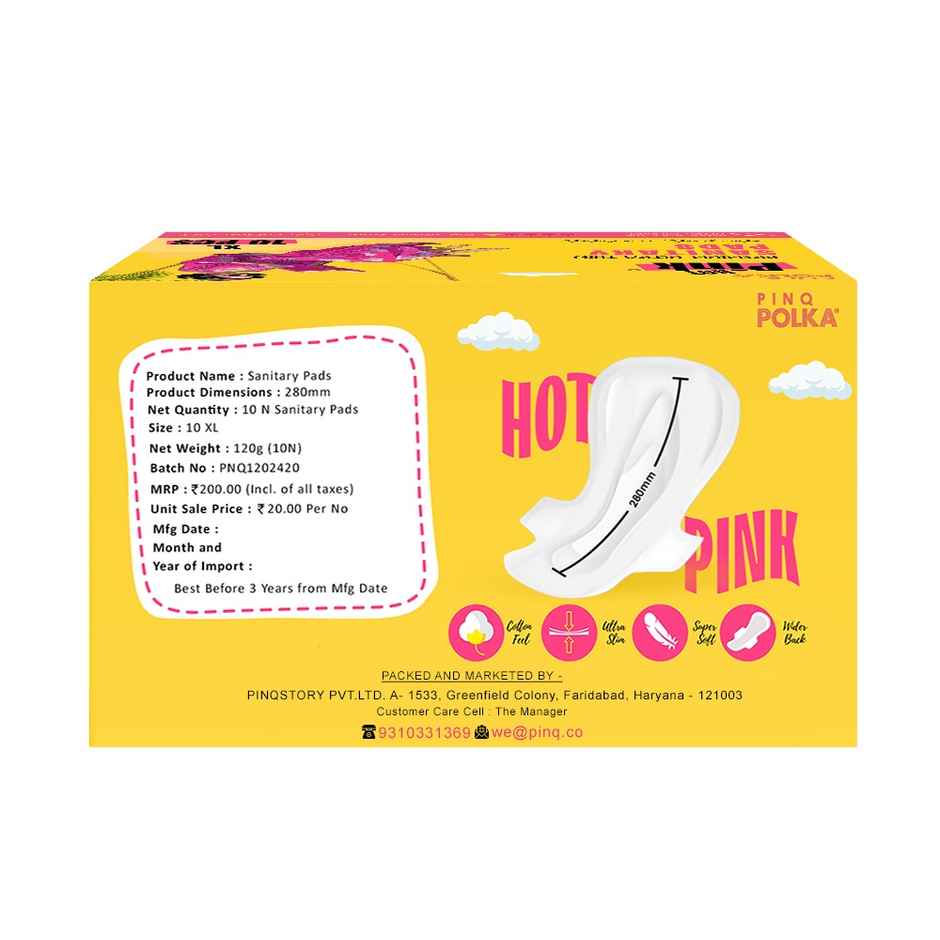 Pinq Polka Hot Pink Sanitary Pad Box - XL